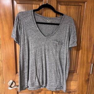 Madewell Gray V-Neck Women's Top